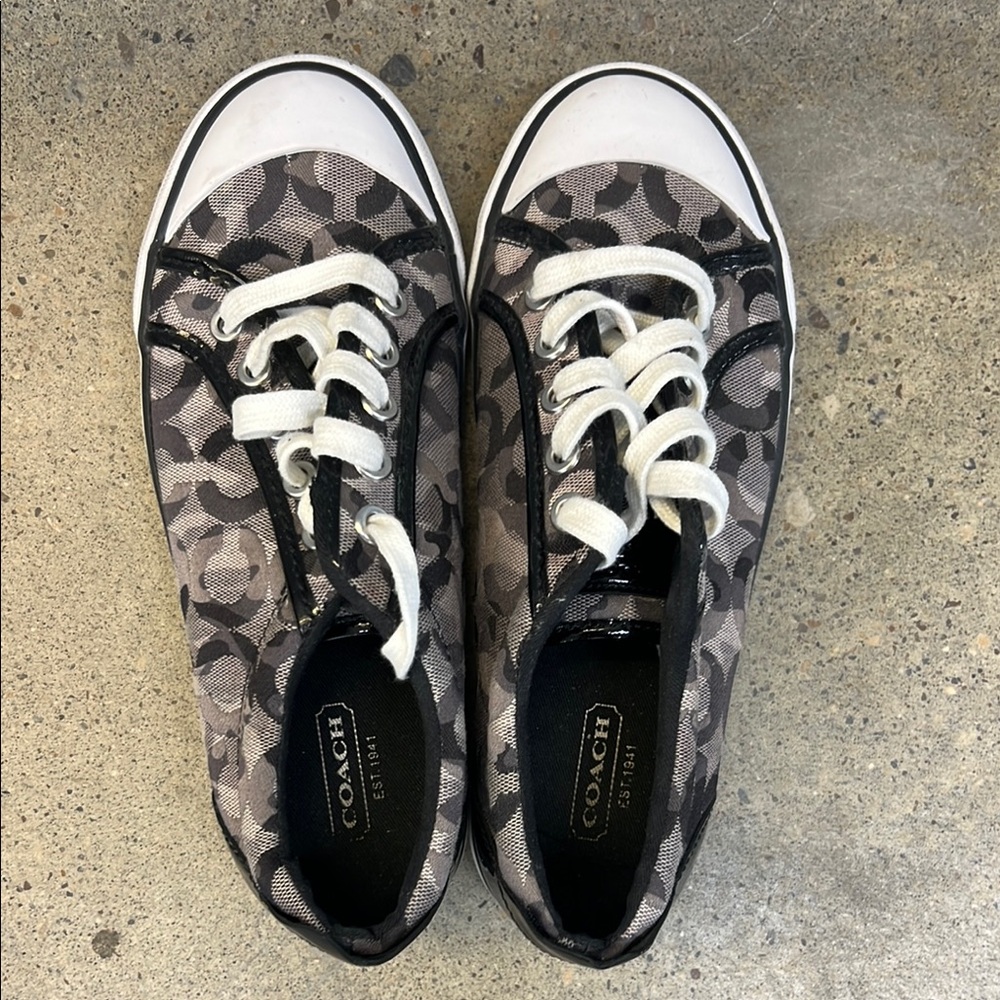 Coach Gray Barrett Monogram Canvas Sneakers